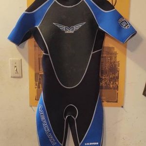 Mercury U.S. Divers Titanium black/blue wetsuit Sm